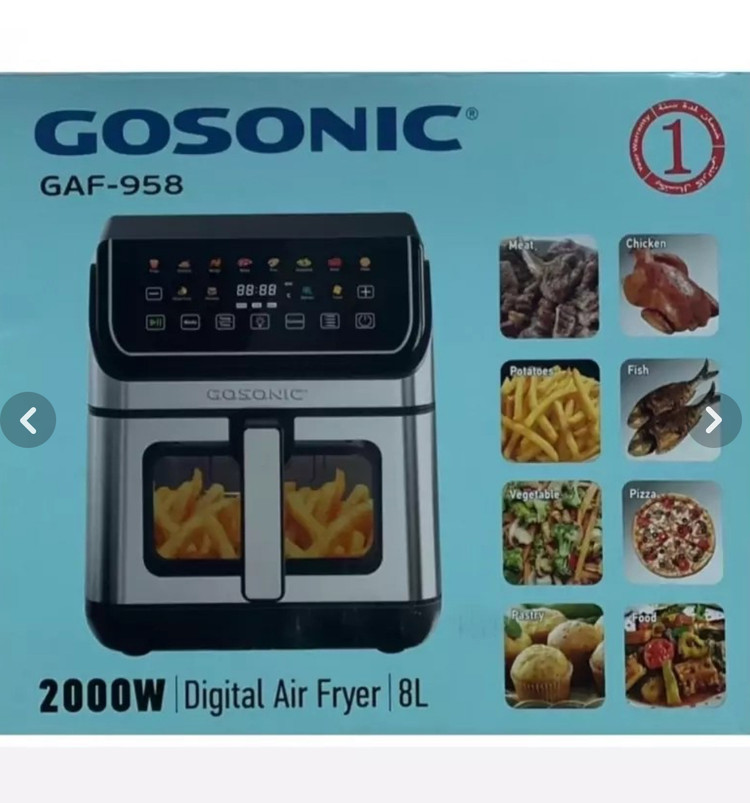 سرخ کن بدون روغن گوسونیک مدل GAF958 ظرفیت 8 لیتری